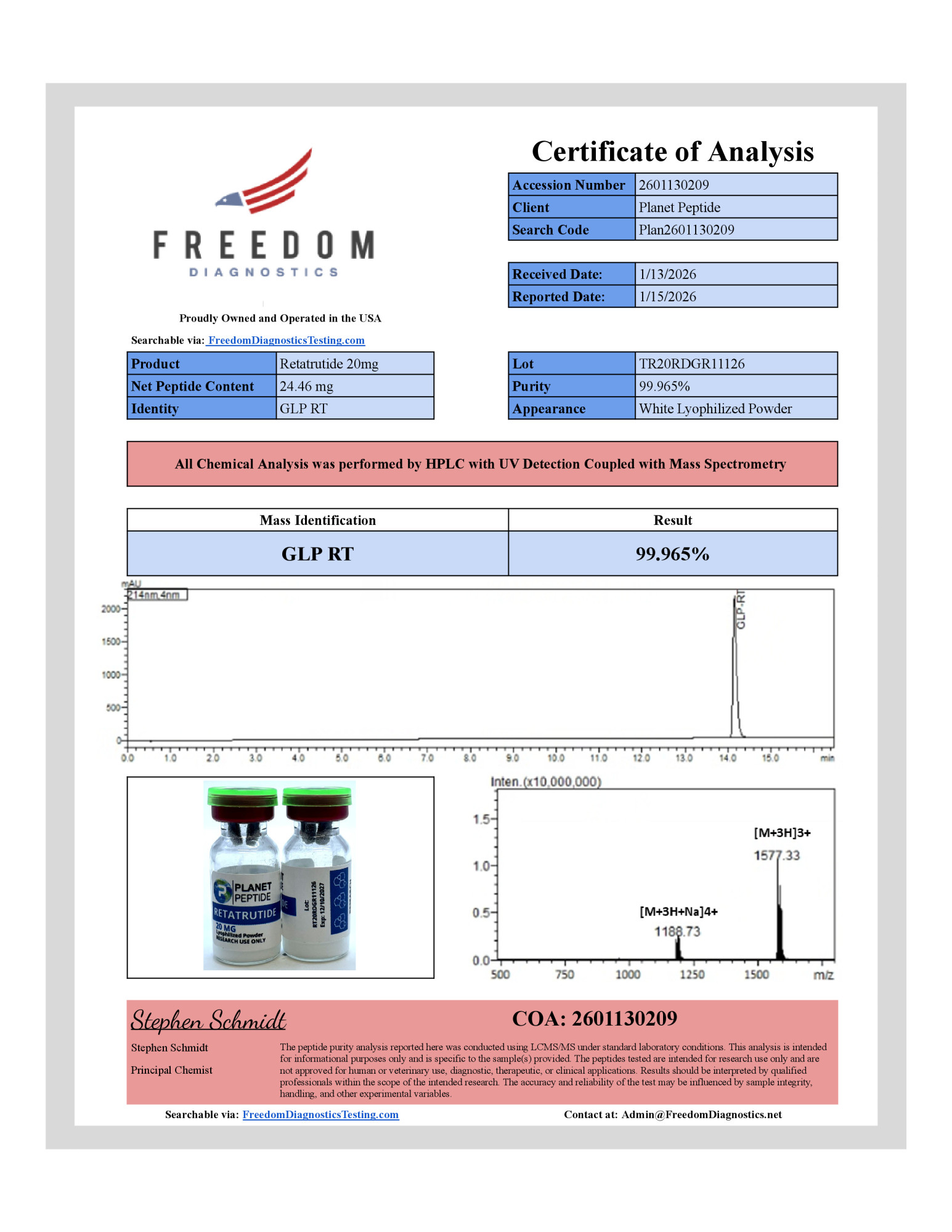 Bulk Retatrutide-RUO 20MG 10 x 20MG Vials
