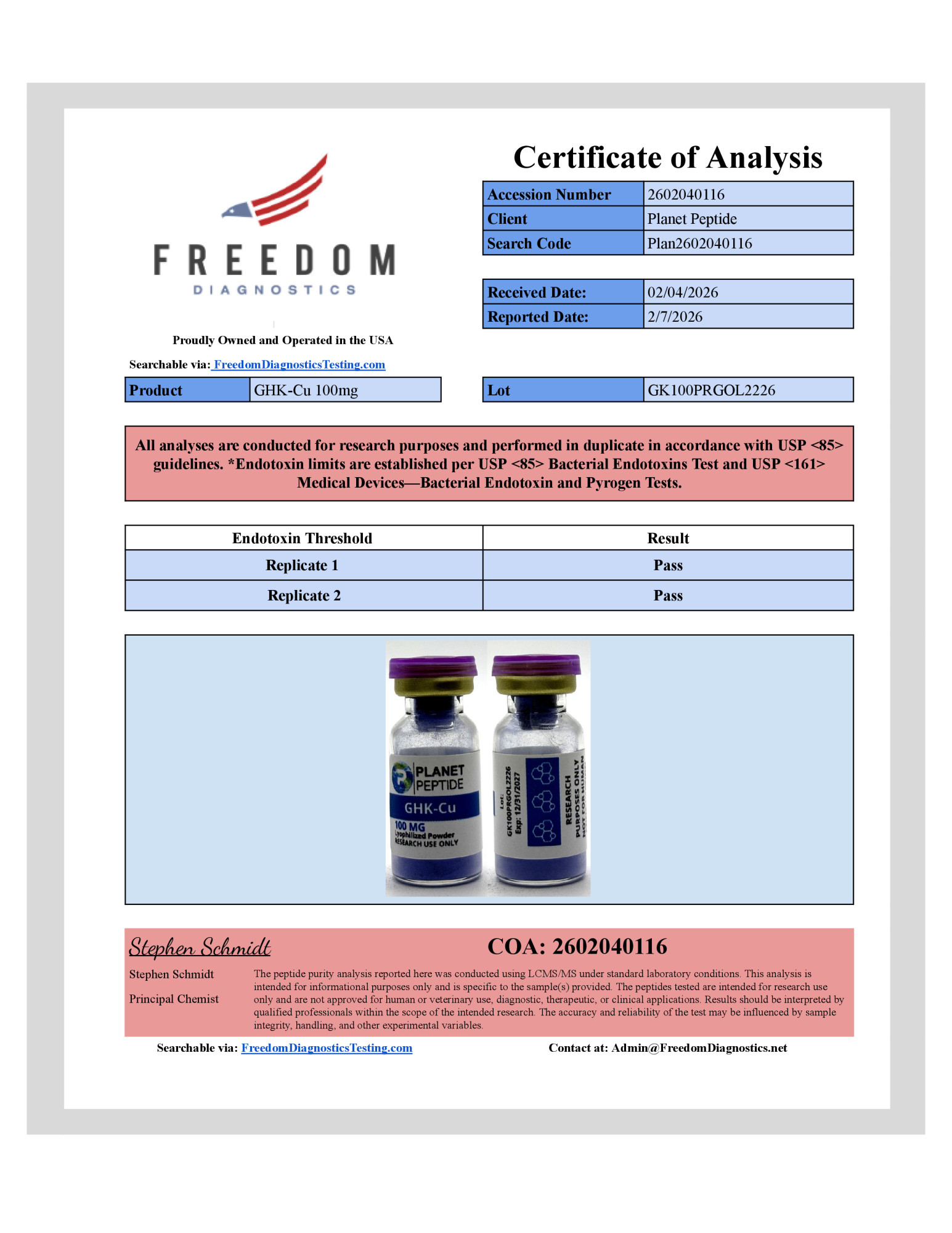 GHK-Cu Copper Peptide 100MG