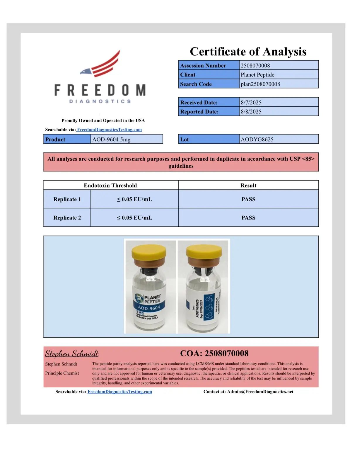 Bulk AOD-9604 5MG x 10 Vials